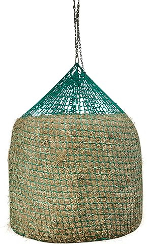 Kerbl Red de heno para pacas Redondas, Red de alimentación, comedero heno, Verde, 160x125cm, Polipropileno, 4,5x4,5cm, Caballos y Ganado Vacuno, Resistente al desgarro, Duradera, Grosor de Cuerda 6mm