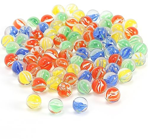 CHUKEMAOYI 400 pcs Color Mixing Glass Marbles ,9/16 inch Bulk for Kids Marble Games,DIY and Home Decoration