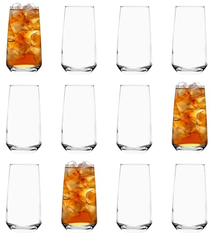 LAV 12x Clair 480ml Lal Verres Highball - Grand Verre Eau Gin Jus Cocktail Buvant Ensemble de Gobelets en Verre