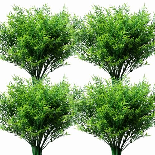 YXYQR 18PCS Outdoor Artificial Flowers Rosemary Plants UV Resistant Bulk Fake Bushes Grass Mums Outside Faux Plastic Greenery Shrubs for Front Porch Window Box Planter Hanging Basket Garden