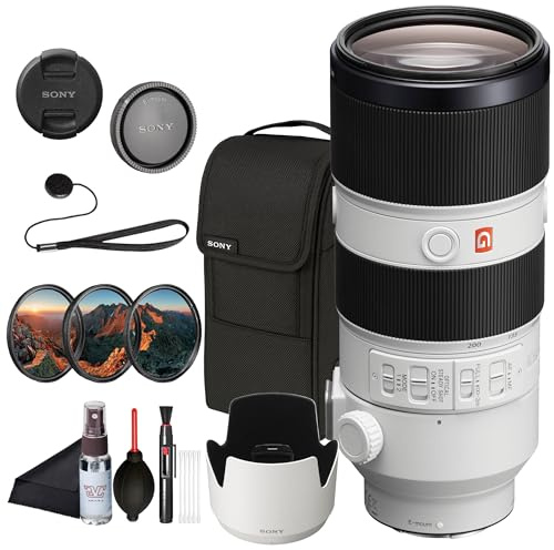 Sony FE 70-200 mm F2.8 GM OSS Telephoto Zoom Lens – Premium G Master Optics, Constant Bright Aperture SEL70200GM, Filter Kit, Cap Keeper, Cleaning Kit, and More