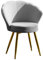 Utlenianie Fauteuil en Velours ave Dossier Fauteuils et Chaises pour Salon Fauteille Pieds en Métal Or Fauteuil Salon Confortable pour Salon, Chambre à Coucher, Coiffeuse (Gris)