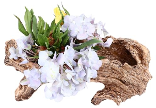 Beufee Pot de Fleur, Pot de Fleurs succulentes, Pots de bonsaï, Pot de jardinière en Bois flotté, conteneurs de Jardin en résine, souche d'arbre Vintage, bûche comme Pot de Fleurs pour