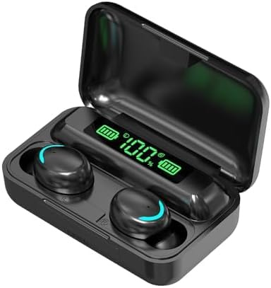 Wireless Earbuds in-Ear Headphones Bluetooth 5.3 with Built-in Mics Deep Bass Clear Call Ultralight Headsets, 60H Play Time for iPhone Android Studying Sports Gaming, Black (2Pcs)