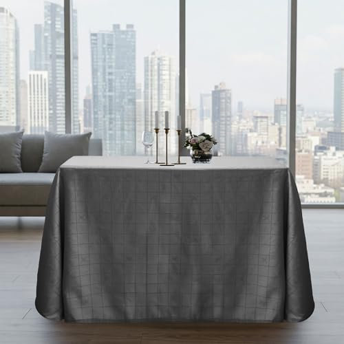 BLUZIMAN Falda Mesa Camilla Rectangular 110x60 Hecho en España 100%, Ropa Camilla con Bordón, Enaguas Enaguillas Faldillas Mesa Camilla Premium (Mantel 260x210cm, para Mesas de 110x60cm, Gris)