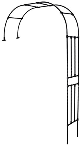 Arco grande de metal para jardín para soporte de plantas y decoración de bodas, 210 cm, medio arco de rosa negra
