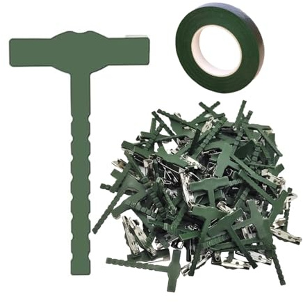 100 Pezzi Forma Di T Spille Sicurezza In Plastica, Spille Di Sicurezza Boutonniere, Fai Da Te Matrimonio Fiore Sposo Spilla, Con Nastro Floreale, per Artigianato Fai Da Te, Spille Per Matrimonio, Fest