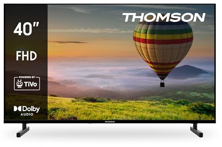 THOMSON 40 Pouces (101 cm) Full HD LED Smart TV, Wi-FI, Commande vocale, HDR10, Dolby Audio, Triple Tuner (Câble-Satellite-TNT), HDMI, USB, 1.5GB RAM, 8GB Flash – 40FT2S15