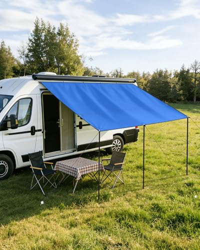SUPAREE Campervan Awning Shade Camper Van Canopy Caravan Awnings Canopy Drive Away with 3 Different Keders Size 210D Oxford Anti-UV Waterproof for Car SUV 3 x 2.4m