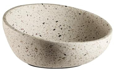 APS 30080 Dekoskål/fruktskål TERRAZZO – betong, Ø 22 cm, H: 6/10,5 cm, 1,1 liter, terrazzo-look