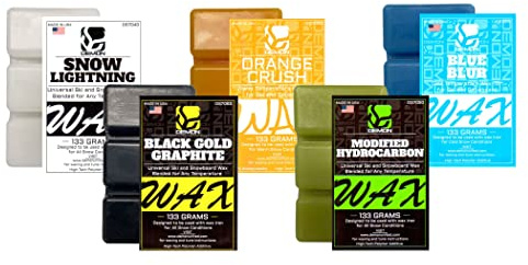 Demon United All Season Ski & Snowboard Speed Wax Kit, 133 Grams of each Univeral Blend Premium Snowboard Wax, 1.4 Lbs of Total Ski and Snowboard Wax Made in USA