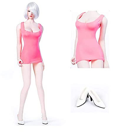 ZSMD 1/6 Low-Cut Kurzarm Kleid Damen T-Shirt Action Doll Bekleidung Für HT VERYCOOL TTL Play PHICEN (G)