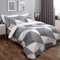 Dreamscene Juego de Cama Compuesto por Funda de edredón geométrica y Funda de Almohada de Estilo escandinavo, Color carbón y Gris, tamaño Individual