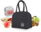 JEEZAO Klein Leicht Lunch Tasche,Kühltasche Isoliertasche zur Arbeit Schule,Picknick,Faltbar Wasserdicht Reißverschluss 6L (Schwarz)