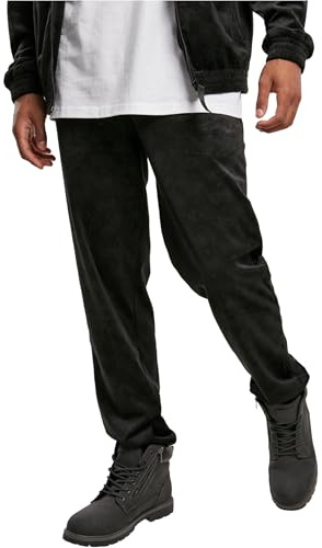 Southpole Herr AOP velour byxor, herr joggingbyxor av sammetsmaterial i 2 olika färger, storlekar S till XXL, svart, M