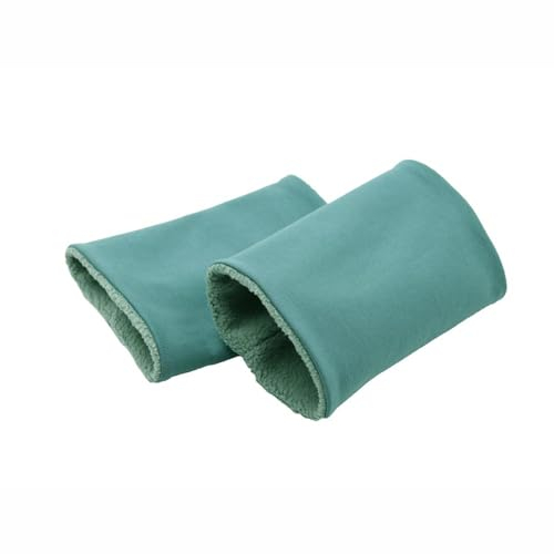 Britta Meier Pulswärmer, Handgelenk-Stulpen aus Jersey und Baumwoll-Fleece, aus meiner Nähwerkstatt in Ostfriesland (Altgrün)