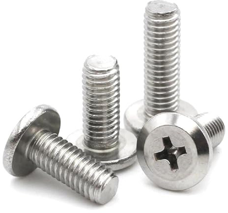 M2 M2,5 M3 M4 M5 M6 M8 Kreuzschlitz-Kreuzschlitzschraube aus Edelstahl mit großem Flachkopf, 10 Stück, M5x60mm