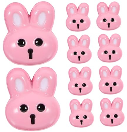 STOBOK 10pcs Rabbit Shaped Buttons for Children's Coats DIY Craft Decorations Sewing Resin Buttons Shirt Pink