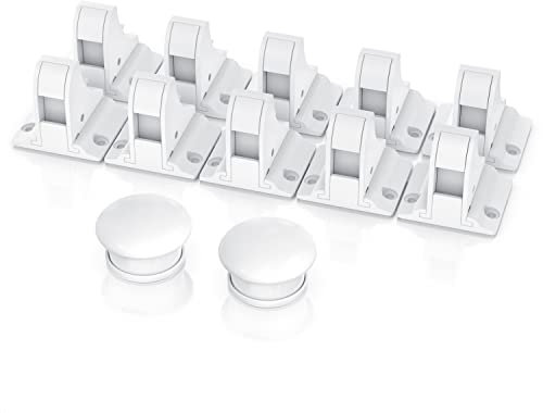 10x magnetisches Schrankschloss Baby - Babysicherung Schranksicherung Kindersicherung - 10 Schlösser + 2 Magnet Schlüssel – Magnet Schloss für Schrank und Schubladen - ohne Bohren ohne Werkzeug
