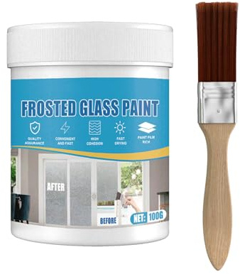 Mnozreo Peinture en Aérosol pour Vitres,Peinture d'Intimité en Verre Imperméable,pour Verres Dépoli à Base d'eau,Aérosol Givrée pour Verre,Aérosol d'Ombrage pour Porte et Fenêtre,100G