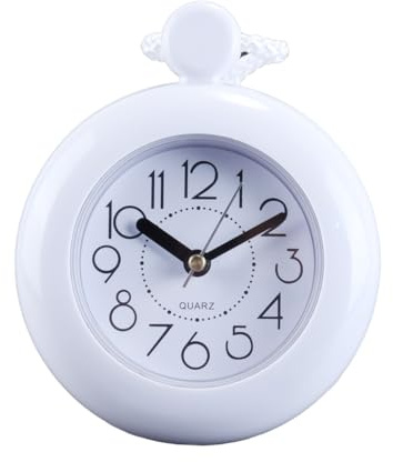 ACOLY Orologio da parete per bagno, digitale, con corda per doccia, piccolo, resistente all'acqua, muto, pendente, bianco
