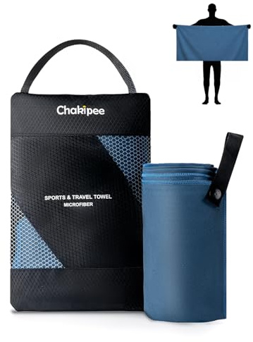 Chakipee Asciugamano Microfibra – Ultra Assorbente, Asciugatura Rapida, Leggero e Compatto, Asciugamani – Salvaspazio perfetto per palestra, sport, spiaggia e piscina, 1Pack,120 x 60cm,Blu Navy