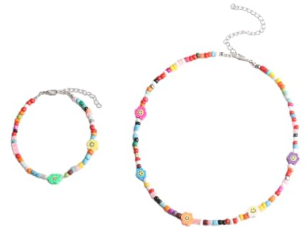 Beimus färgglatt halsband i harts och lera med pärlor och set modetillbehör pärlor smycken gåvor för fashionabla individer harts lera halsband