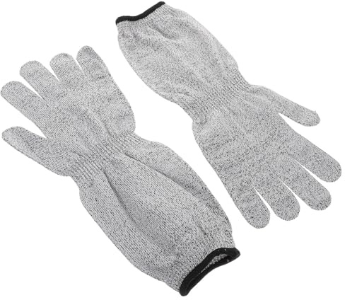 RORPOIR Guanti Antitaglio con Protezione Lunga in Hppe Traspirante e Resistente per Cucina e Lavoro con Copertura Ampia del Braccio e Comfort