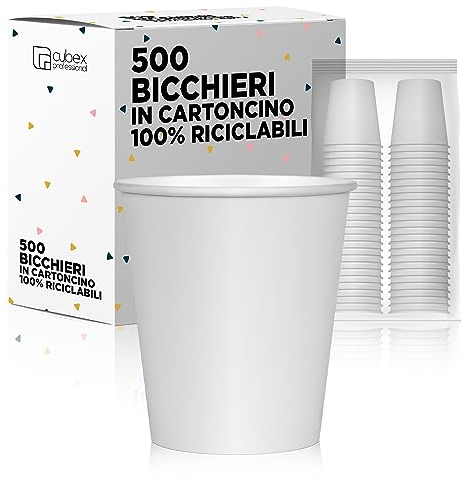Cubex Professional Lot de 500 gobelets en carton pour café, eau ou boissons chaudes et froides