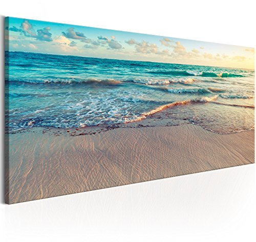 murando Cuadro Acústico Playa Mar 135x45 cm espuma acústica absorbe el sonido aislamiento lienzo de 1 pieza Decoración de Pared Paisaje Naturaleza c-B-0358-b-a