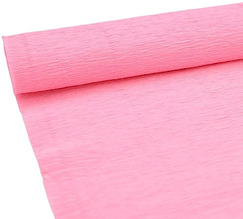 70 g premium crepe pappersrulle för blomtillverkning vit grön rosa crepe pappersark streamer, 25 cm bredd, 2,4 m längd (persikrosa)