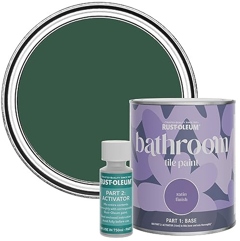 Rust-Oleum Green Water-Resistant Bathroom Tile Paint in Satin Finish - The Pinewoods 750ml