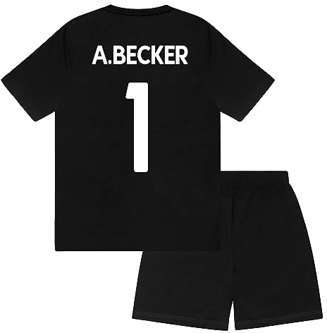 Liverpool FC Boys A.Becker 1 Sublimation Short Pyjamas Black 12-13 Years