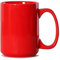 Smilatte Tazza da caffè in porcellana, 473 ml, classica, bianca, con manico grande, per tè, latte, cappuccino, rosso