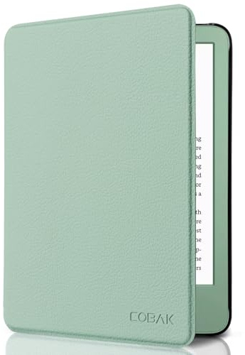 CoBak Case for 6 Kindle 11th Generation 2024/2022 & International Version, Premium PU Leather Smart Cover with Auto Sleep/Wake for 6 E-Reader, Matcha Green