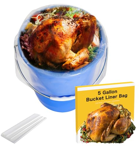 5 Gallon Turkey Brine Bag 12× Bucket Liner Bags for Marinating and Brining Turkey or Slabs of Ribs,Food Grade, BPA Free, Extra Heavy Duty Leak Proof 20x28 /Bag