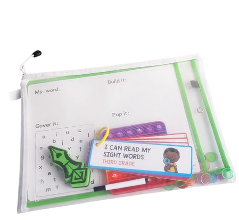 Tarjetas de escritura de jardín de infantes | Juego de aprendizaje de inglés | Tarjetas borrables de alta frecuencia | Ayudas educativas de enseñanza para niños para mejorar la escritura y el