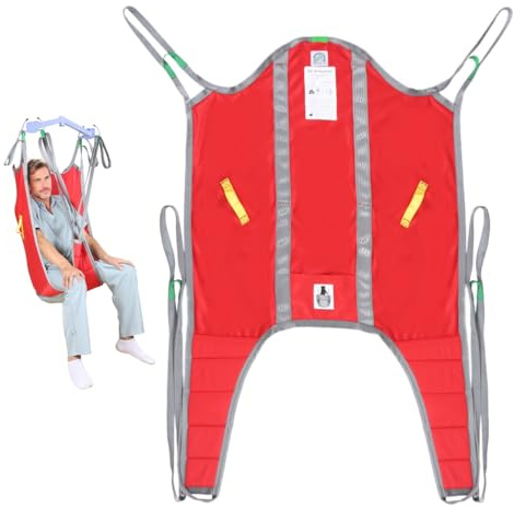EZ Assistive Patient Hoist Sling with High Back – Universal Toileting U-Sling with Divided Leg Design, Transfer & Lifting Sling Compatible with Most Hoists,227kg Capacity(Large)