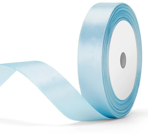 G2PLUS 20mm Baby Blue Satin Ribbons: 22m Gift Wrapping Ribbon