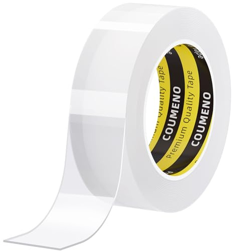 COUMENO Weather Sealing Tape, 35 mm x 3 m, 0.5 mm Thin, Clear Sealing Strip for Door/Window Blocks Cold Drafts & Insulation, Self Adhesive Bath Sealant & Waterproof Caulk Strip for Kitchen/Bathroom
