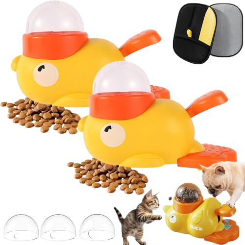 Máquina tragamonedas para gatos, juguete interactivo de pato francés, dispensador de golosinas de pato, alimentador de rompecabezas de pato para gatos y perros pequeños, entrenamiento y ejercicio de