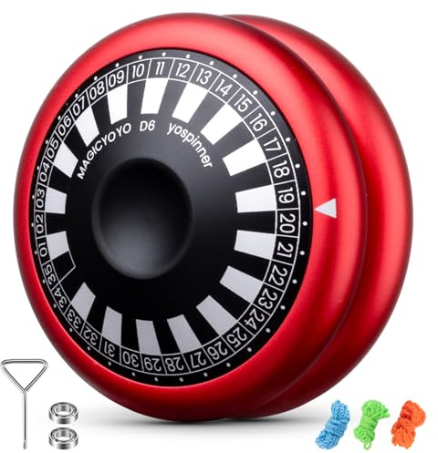 MAGICYOYO JoJo D6 YOSPINNER, 6 in 1 Responsive JoJo con modalità di gioco versatili, 2 A, metallo Jo Jo per dita Spin, Jo-yo professionale con inattività, giocattolo Magic Yoyo per bambini e adulti
