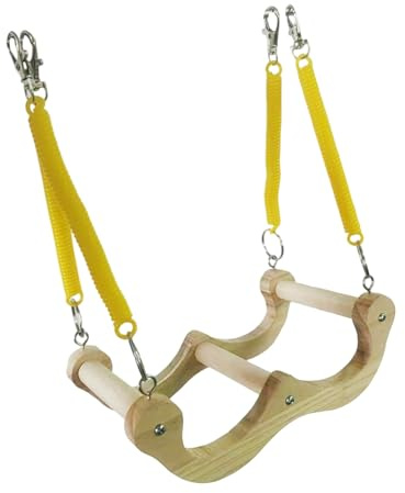 Columpio De Madera Multifunción para Loros Características Que Absorben Los Golpes Diseño De Resorte Actividad De Aves En Interiores Y Exteriores Columpio De Madera para Actividades De Aves