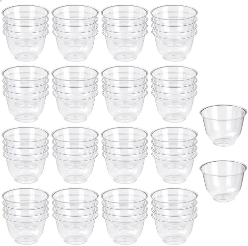 Sonile Disposable Clear Plastic Tasting Cups, 50ml BPA-Free Shatterproof Stackable Cups, 50-Pack for Tea Sake Party Catering Outdoor Events
