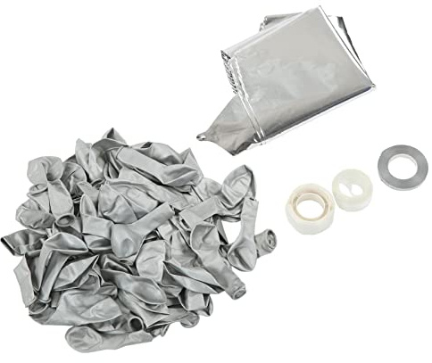 TYCIONG Ballonggirlandskit Naturlatex Hållbar Enkel Montering för Festbröllopssemester (Silver)