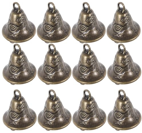 Tofficu 20 Pezzi Campanellini di Metallo in Lega di Zinco Oro Vintage per Decorazioni Fai da Te e Collari per Cani, Accessori per Campanelle Facili da Conservare e Protezione Feng Stile