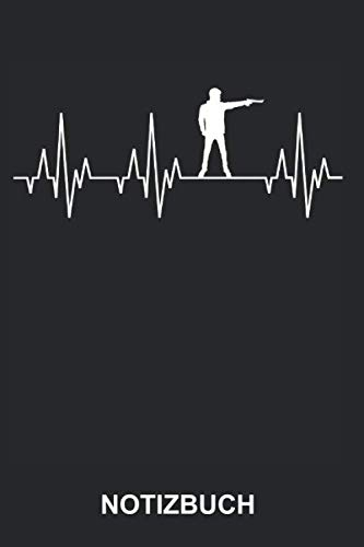 Notizbuch: Sportschützen Pistole Schießsport Schießen Schützenverein Sportschießen Sport Lustig Witzig Herzschlag EKG | Notizbuch, Tagebuch, ... Seiten liniert | Softcover | weißes Papier