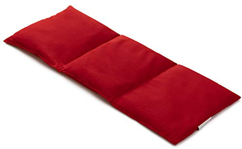 Coussin aux grains d´épeautre biologique 20x50cm compartimenté en trois -rouge - Coussin bouillotte aux graines - Compresse froide -