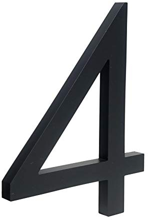 HASWARE Schwimmende Hausnummer 6 Zoll (15 cm) Stilvolle Türnummern Alphabet Plaque Straße Privatadresse Ziffern (4, Schwarz)