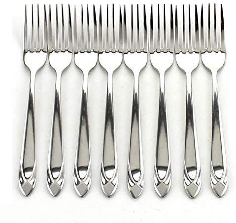 WARMBUY Set of 8 Stainless Steel Dinner Forks Heavy Duty Flatware Forks Set